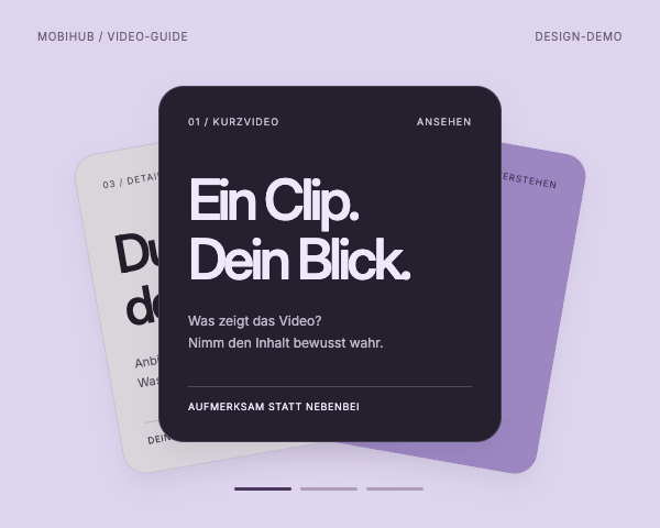 Gestaltete Animation: ein Video ansehen, die Aufgabe verstehen und die Details prüfen. Keine echte Aufgabe.